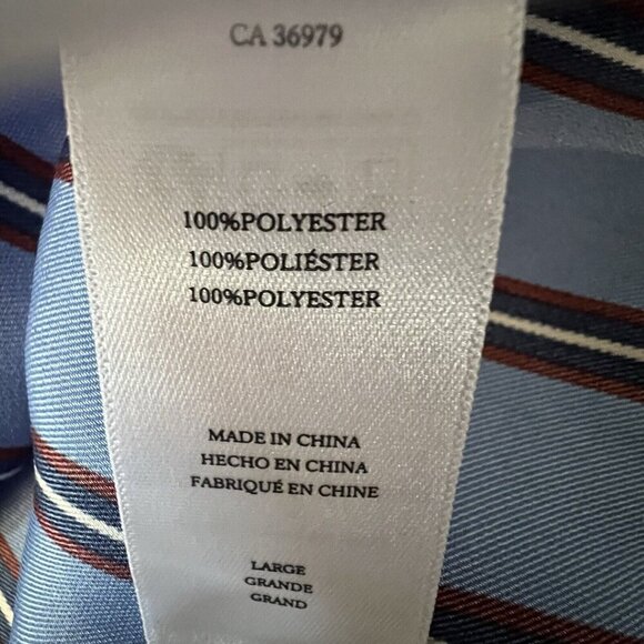 RAILS Women’s Dorian Primrose Stripe Satin Button Down Shirt Size Large Blue - Picture 6 of 8